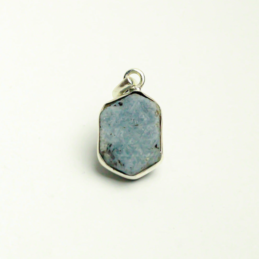 MantraMani® Blue Sapphire Crystal Silver Pendant