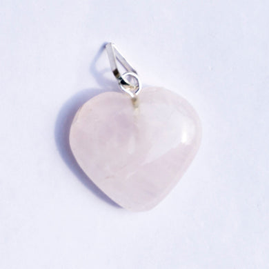 MantraMani® Rose Quartz Crystal Heart Pendant