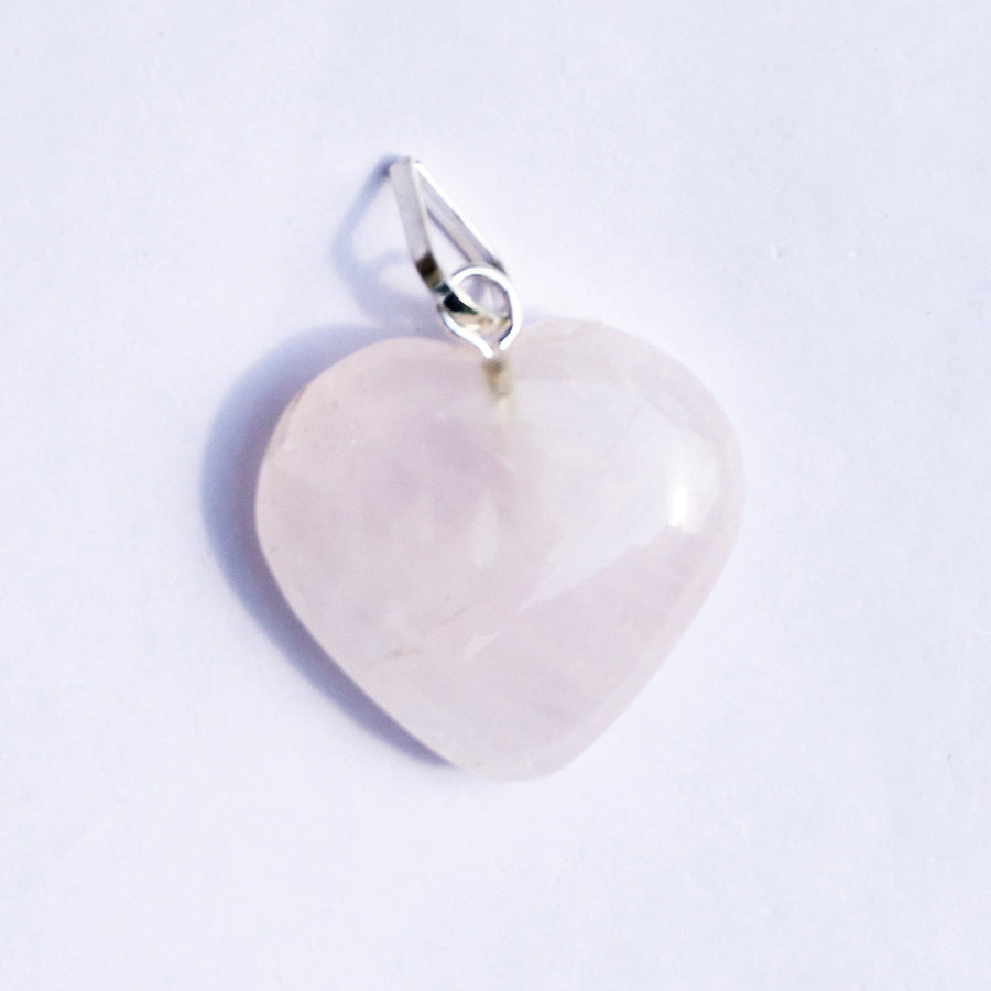 MantraMani® Rose Quartz Crystal Heart Pendant
