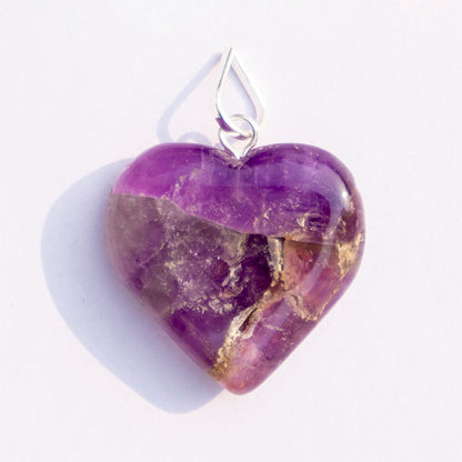 MantraMani Amethyst Crystal Heart Pendant
