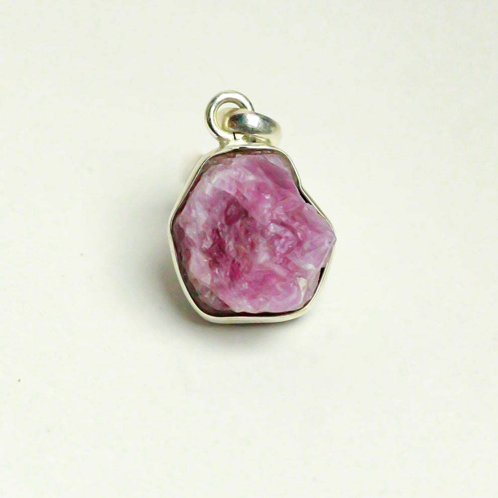 MantraMani® African Ruby Crystal Silver Pendant