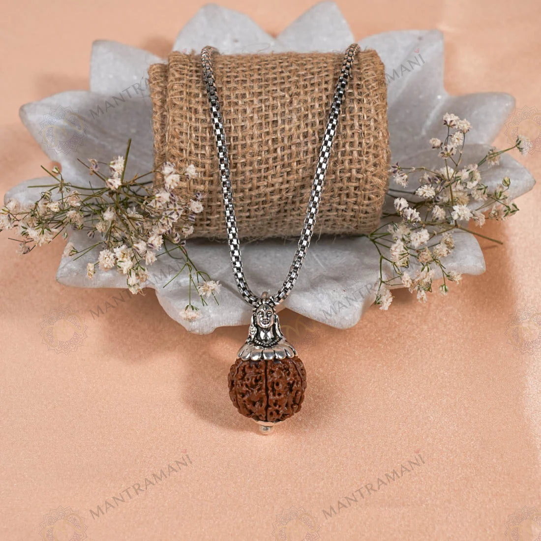 MantraMani® Adiyogi Shiv 7 Mukhi Rudraksha Pendant