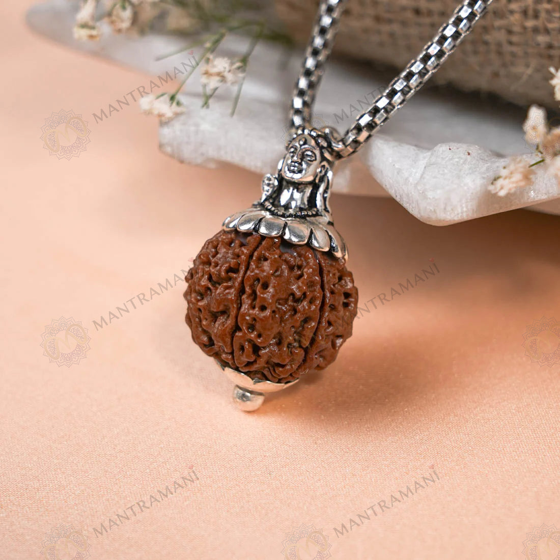 MantraMani® Adiyogi Shiv 7 Mukhi Rudraksha Pendant