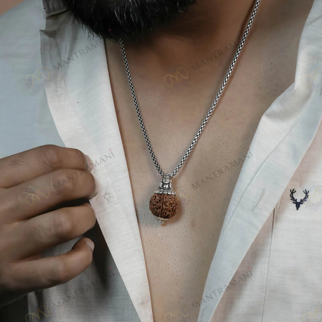 MantraMani® Adiyogi Shiv 7 Mukhi Rudraksha Pendant