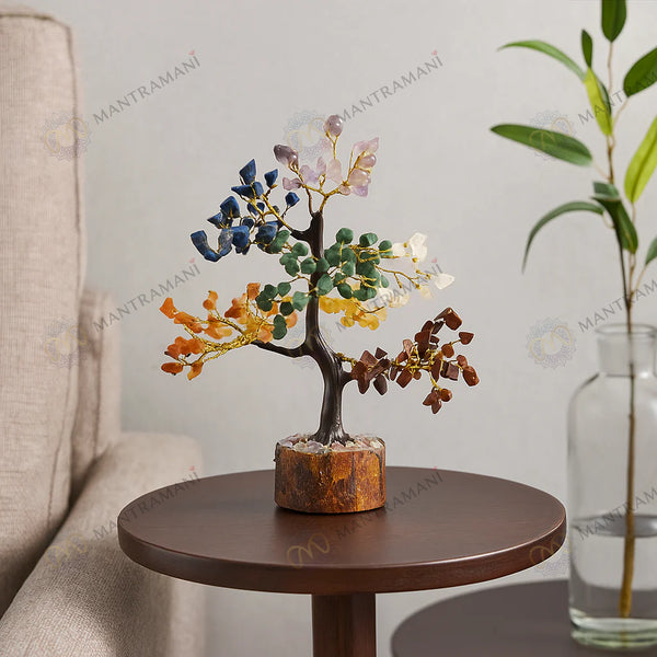 MantraMani® 7 Chakra Crystal Tree – Balance, Healing & Positive Energy