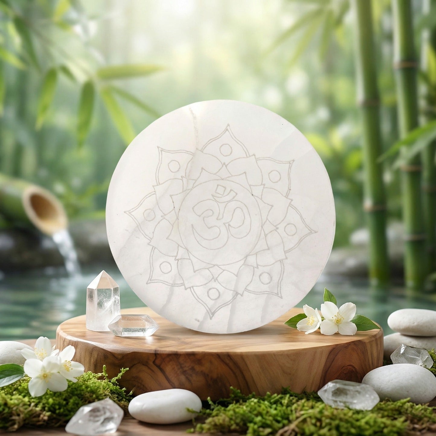 MantraMani® SELENITE (Chandramani) – Decor & Plate | Cleansing, Charging other c