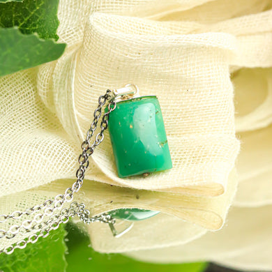 MantraMani® Chrysoprase Crystal Silver Pendant
