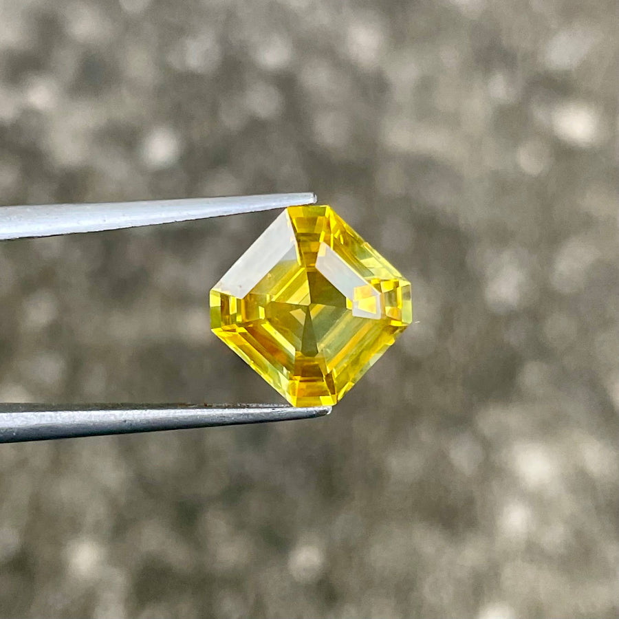 MantraMani® 5.17 Carat Yellow Sapphire Cushion Cut Natural Loose Gemstone