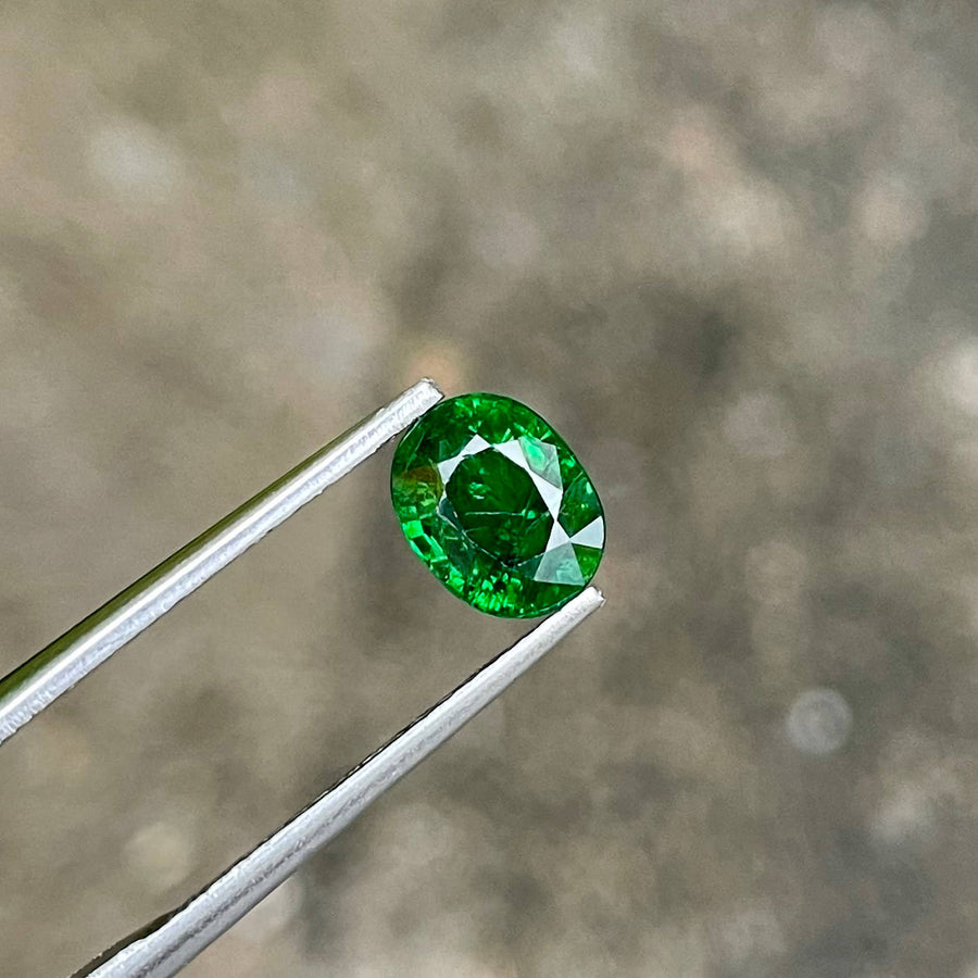 MantraMani® 1.60 Carat Green Garnet Oval Cut Natural Loose Gemstone