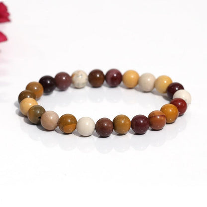 MantraMani® Certified Mookaite 8mm Natural Stone Bracelet — Adventure • Grounding • Decision Power | 100% Natural Stone
