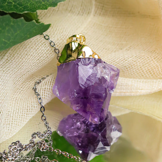 MantraMani Amethyst Crystal Pendant - MantraMani® Authentic Vedic Gemstone