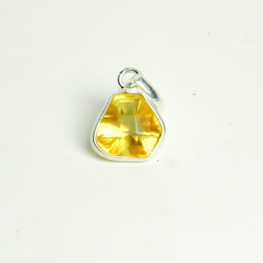 MantraMani® Citrine Crystal Silver Pendant