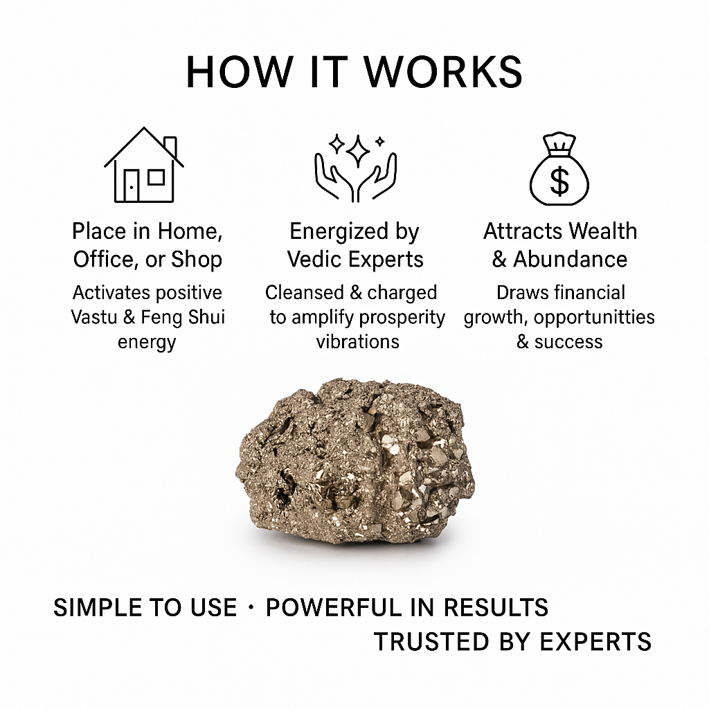 Mantramani® Raw Pyrite Stone & Geode | Abundance, Confidence & Protection