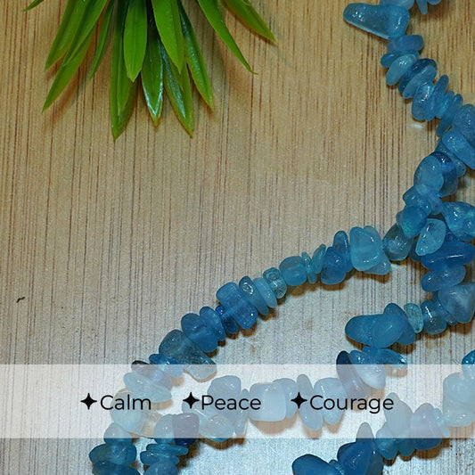 MantraMani® Natural Aquamarine Chips Mala (108 Beads)
