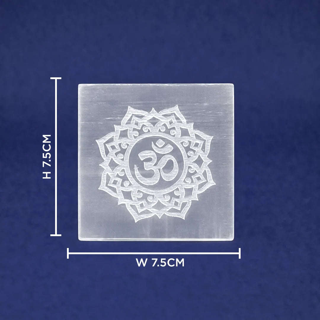 MantraMani® SELENITE (Chandramani) – Plate | Cleansing, Charging other crystals,