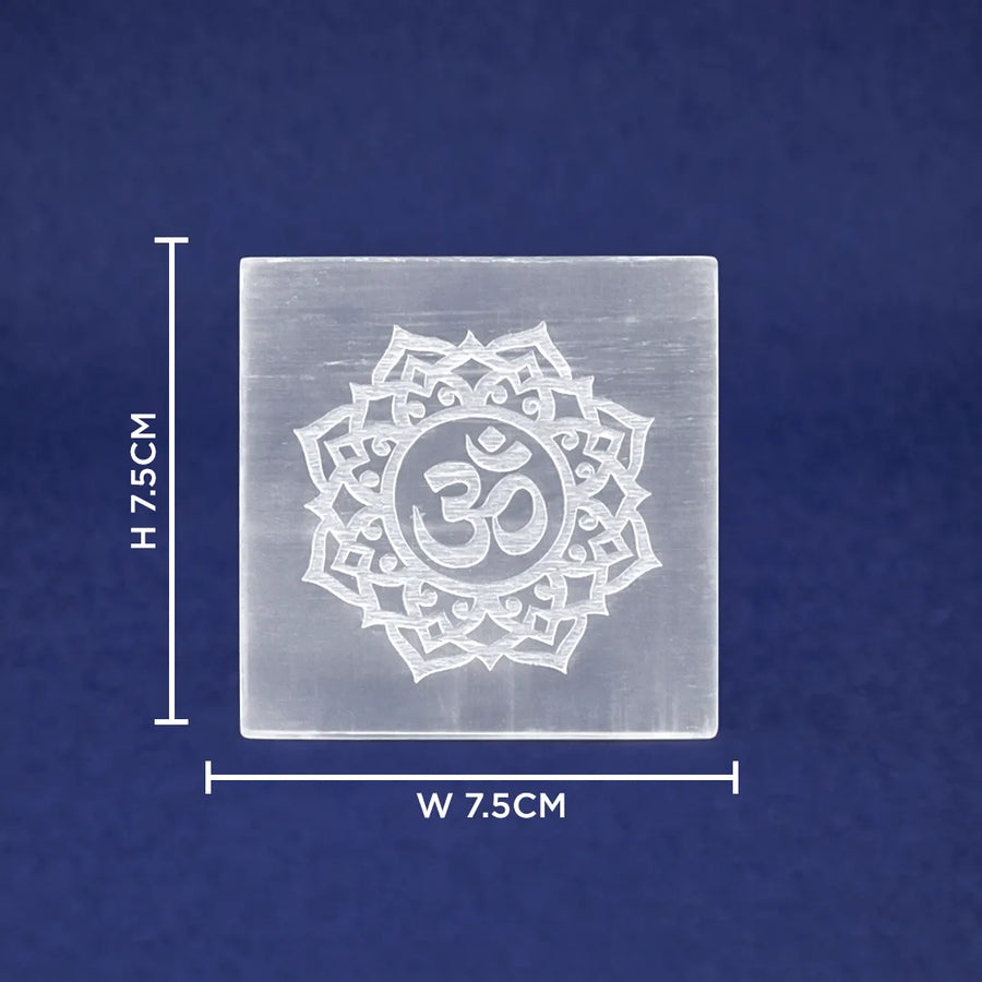 MantraMani® SELENITE (Chandramani) – Plate | Cleansing, Charging other crystals,