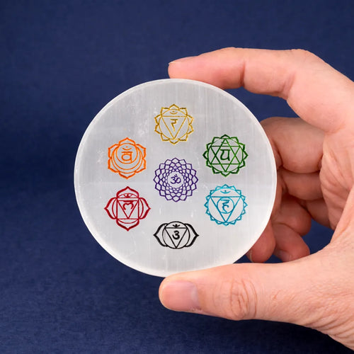 MantraMani SELENITE (Chandramani) – Plate - Cleansing, Charging other crystals,