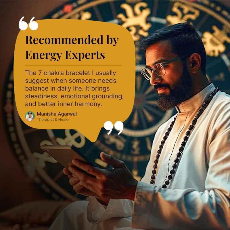 MantraMani® Lava Stone with 7 Chakra Bracelet (Elastic) — Full Chakra Balance • Energy Alignment • Holistic Healing | Certified Natural Stone