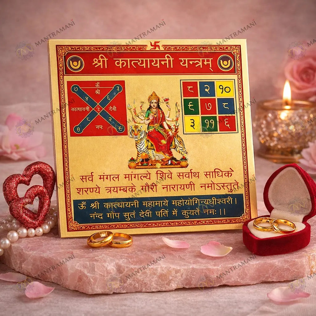 MantraMani® Shri Katyayani Yantra – For Mangal Dosha  & Marriage Harmony Energizer for Early Union, Relationship Protection