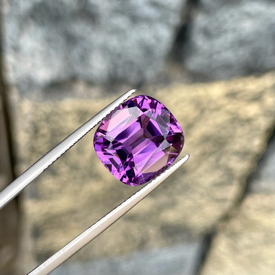 MantraMani® Amethyst Cushion Cut Natural Loose Gemstone