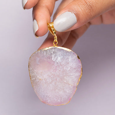 MantraMani® Agate Crystal Slice Pendant