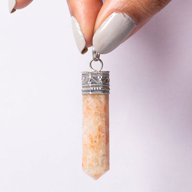 MantraMani® Sunstone Crystal Point Pendant