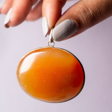 MantraMani® Carnelian Crystal Oval Pendant