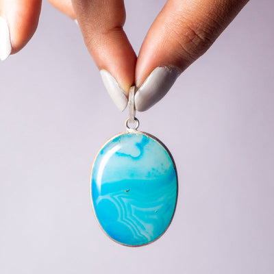 MantraMani® Nicolo Onyx Crystal Oval Pendant for Pendant