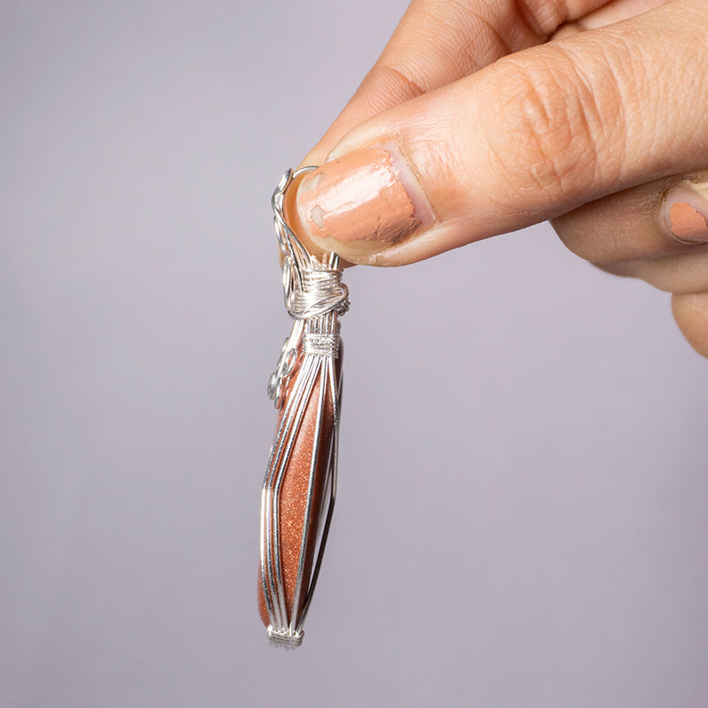 MantraMani® Goldstone Crystal Oval Pendant
