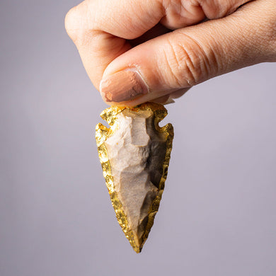 MantraMani® Peach Moonstone Crystal Arrowhead Pendant