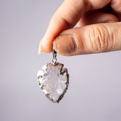 MantraMani® Clear Quartz Crystal Arrowhead Pendant
