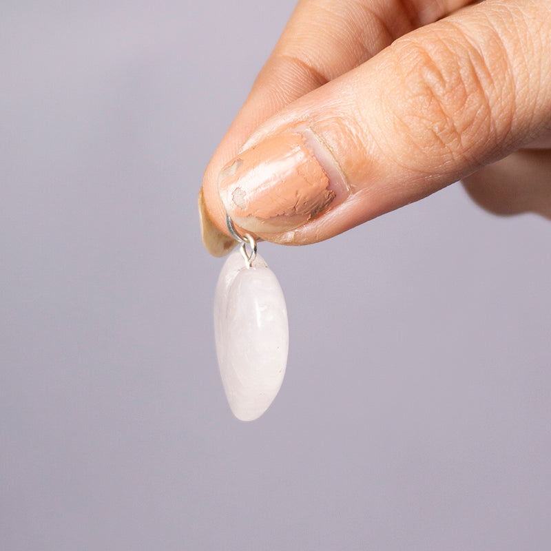 MantraMani Rose Quartz Crystal Heart Pendant