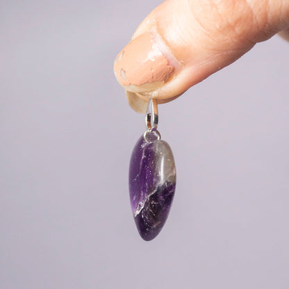 MantraMani Amethyst Crystal Heart Pendant