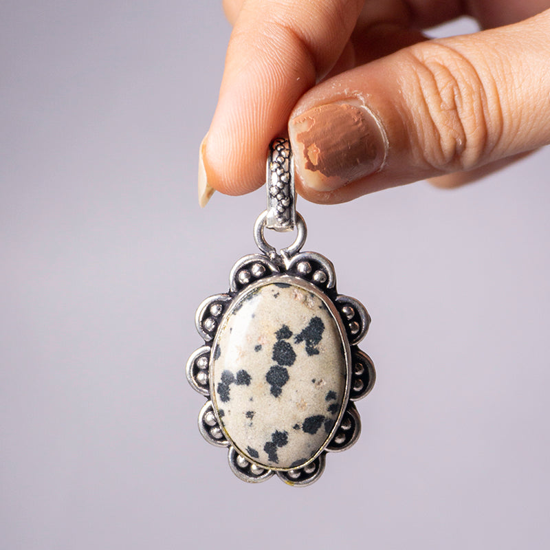 MantraMani® Dalmation Jasper Crystal Pendant