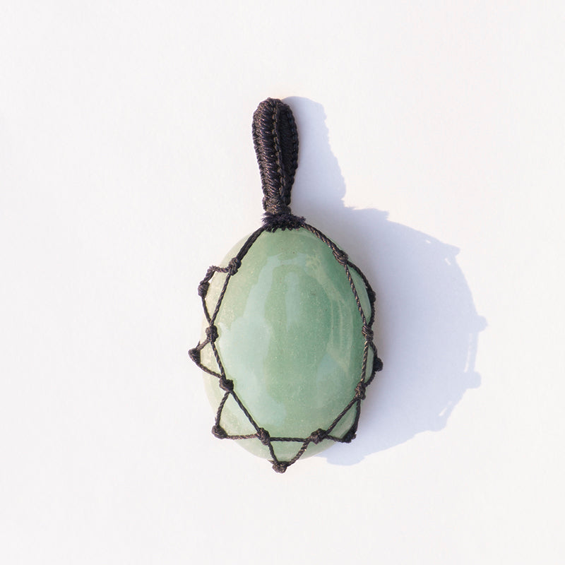 MantraMani® Aqua Onyx Crystal Crochet Pendant