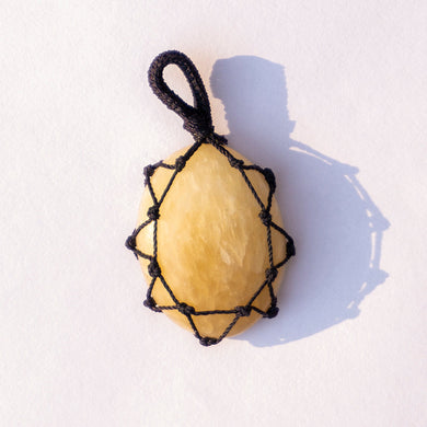 MantraMani® Yellow Aventurine Crystal Crochet Pendant