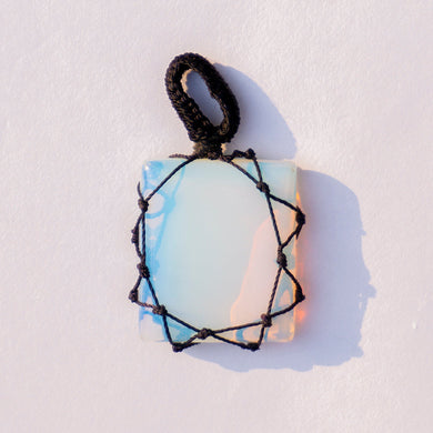MantraMani® Opalite Crystal Crochet Pendant
