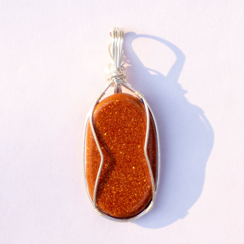 MantraMani® Goldstone Crystal Oval Pendant