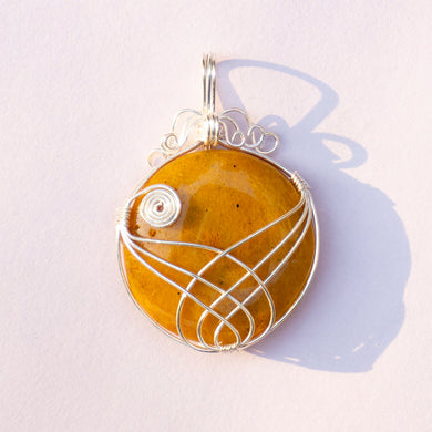 MantraMani® Yellow Aventurine Crystal Round Pendant
