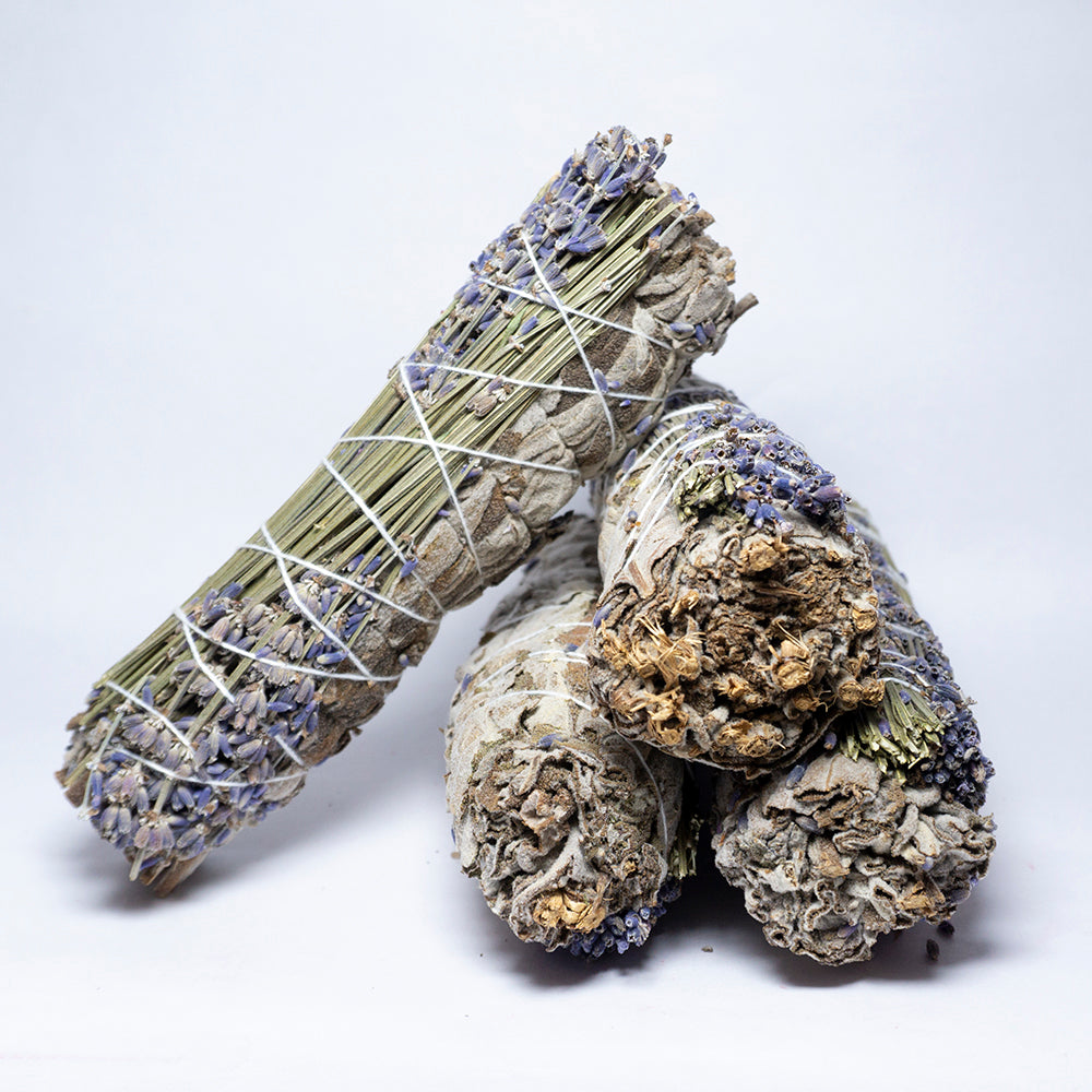MantraMani® LAVENDER & SAGE (Lavan / Pavitra Shanti) – Smudge Stick | Fosters Fa