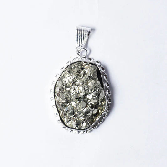 MantraMani Pyrite Crystal Fancy Pendant