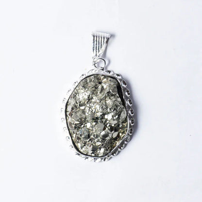MantraMani Pyrite Crystal Fancy Pendant