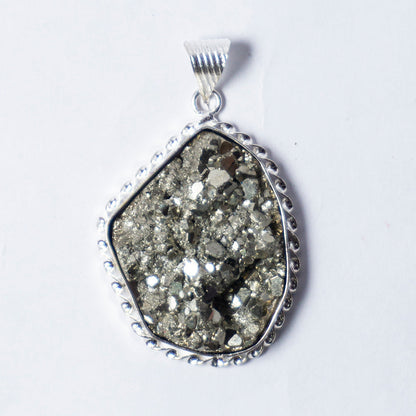 MantraMani Pyrite Crystal Fancy Pendant