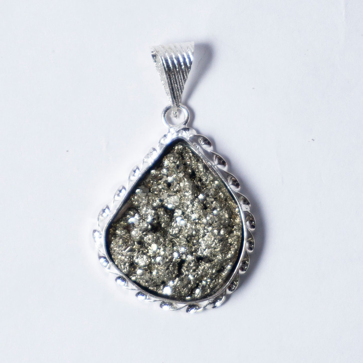 MantraMani Pyrite Crystal Pendant