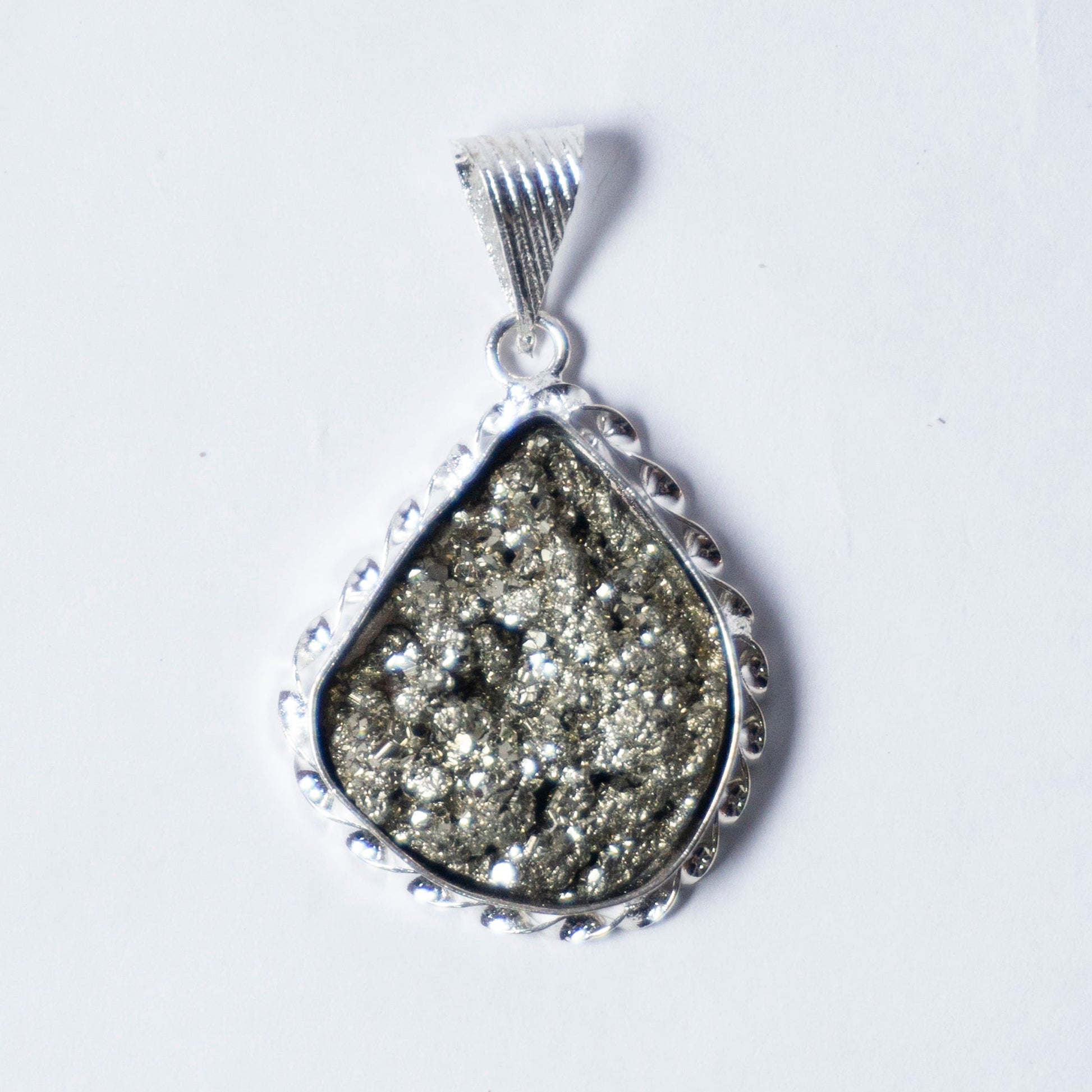 MantraMani Pyrite Crystal Fancy Pendant