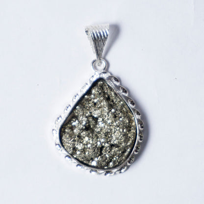 MantraMani Pyrite Crystal Fancy Pendant