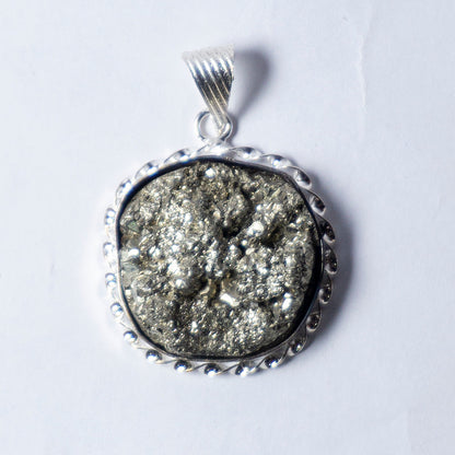 MantraMani Pyrite Crystal Fancy Pendant
