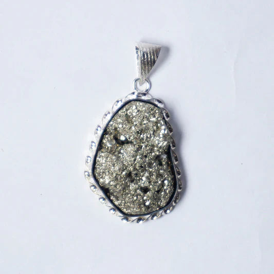 MantraMani Pyrite Crystal Fancy Pendant