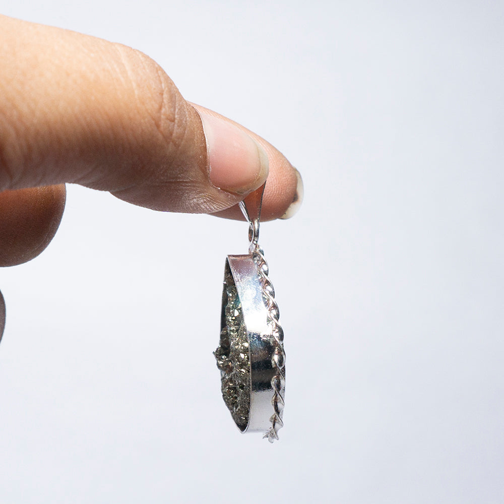 MantraMani Pyrite Crystal Pendant