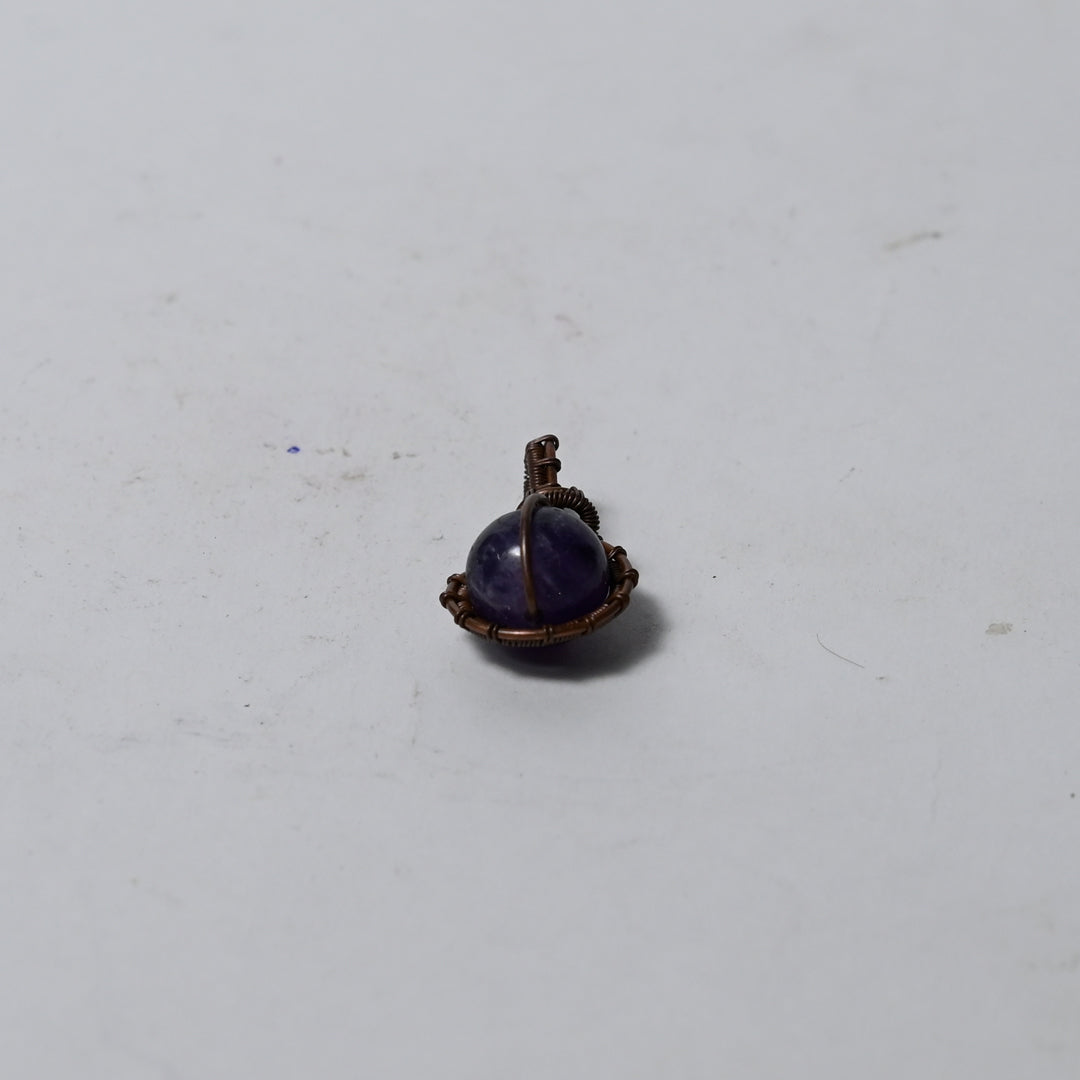MantraMani Amethyst Crystal Vintage Pendant
